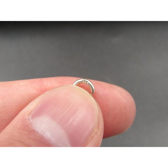 18" Sterling Silver Small Circle Believe Word Necklace Vintage Minimalist - Picture 4 of 6